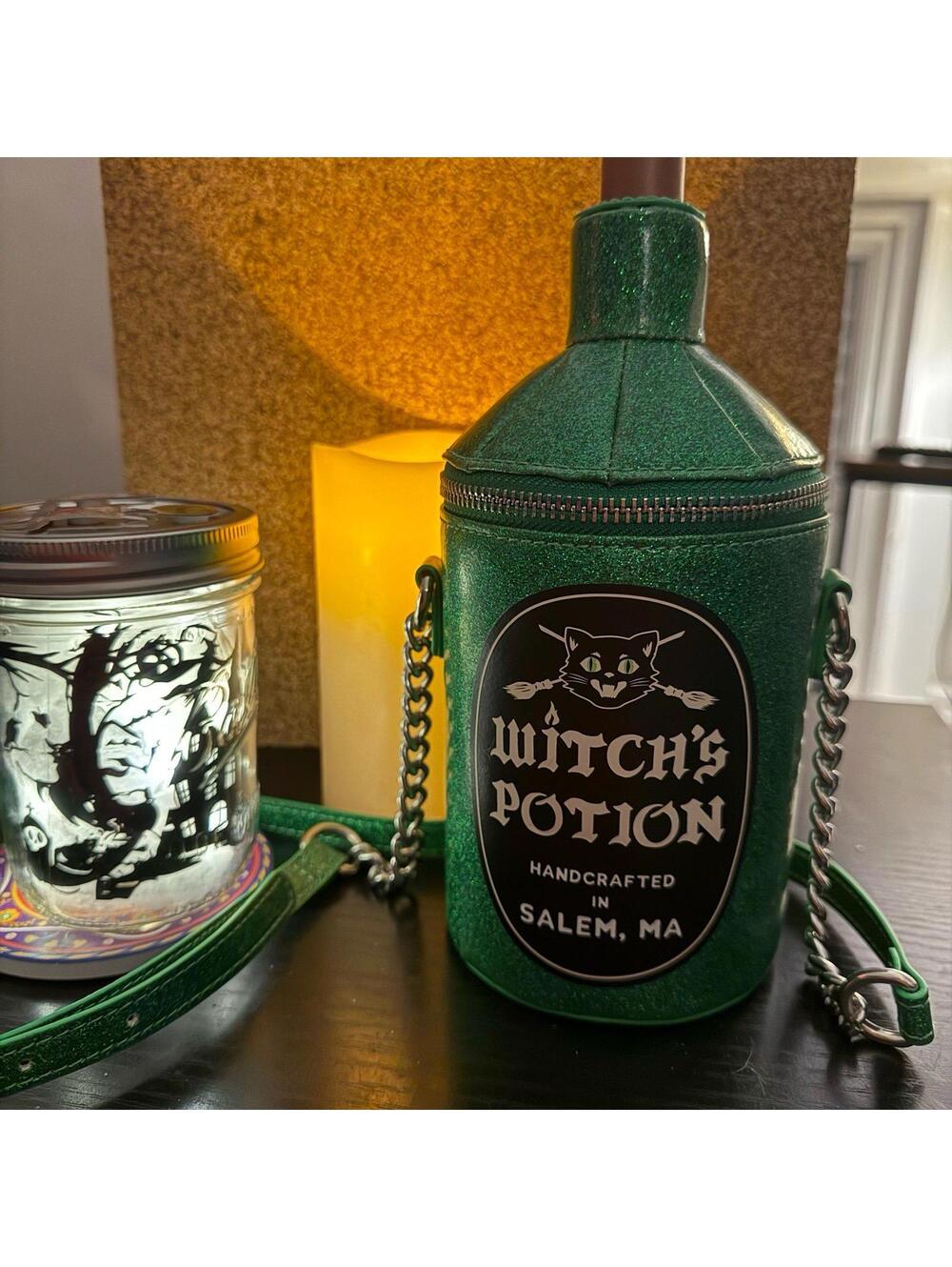 Mad Engine Viral Green Glittery Witch’s Potion Crossbody Bag
